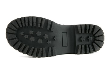 boot black sole detail isolated on white
