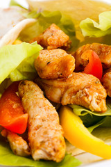 Kebab - grilled meat and vegetables