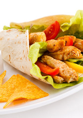 Kebab - grilled meat and vegetables