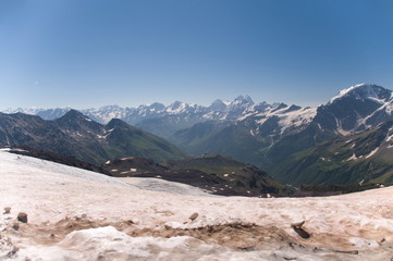 Fototapeta premium Mountains of the North Caucasus in summer heat