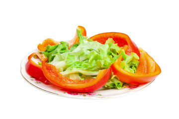 Salad leaves and pepper