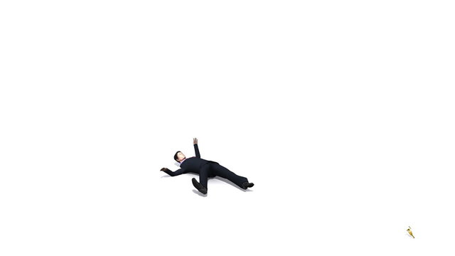 Business Man slips on Banana Skin