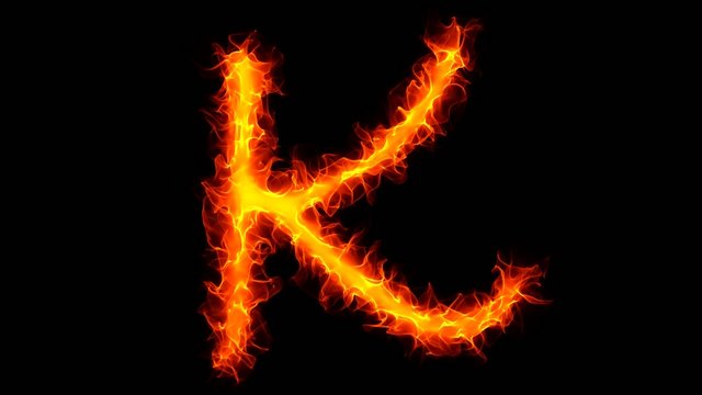 Fire letter K graffiti HD