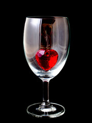 heart in wine glass