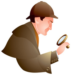 Detective investigates a crime, Sherlock Holmes