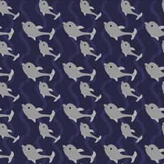 seamless background with dolphins