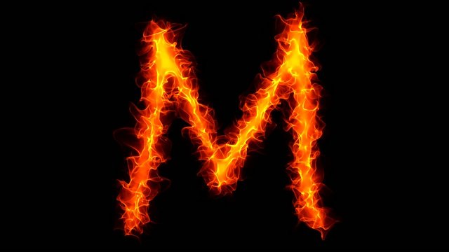 Fire letter M graffiti HD