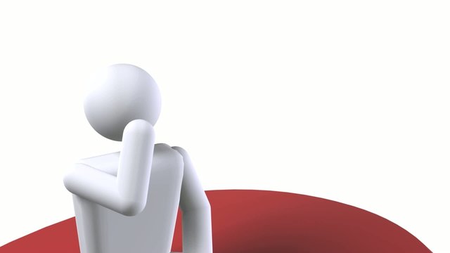 Sitting and thinking on a question mark - 1920x1080 HD footage