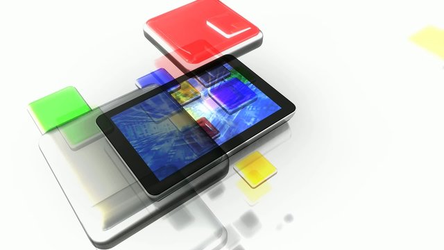 Applications 3d portable media player colored features animation