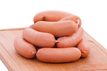 meat delicatessen on the board isolated on the white