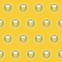 seamless background with beer mugs