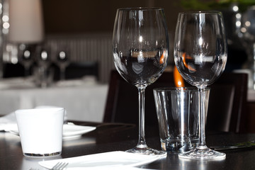 tableware in the restaurant