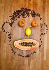 face made of fruits