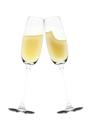 An illustration of a toast of isolated champagne flute