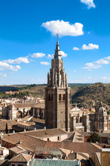 Fototapeta na wymiar Panoramic view on Cathedral in Toledo, Spain