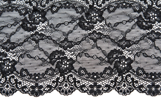 Black Lace With Pattern With Form Flower