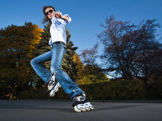 Fast rollerblading