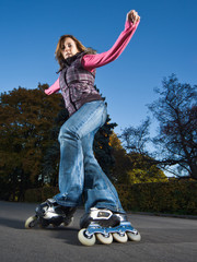 Fast rollerblading
