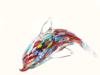 Colorful glass dolphin