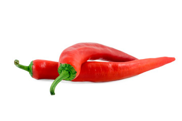red hot chilli peppers on white background