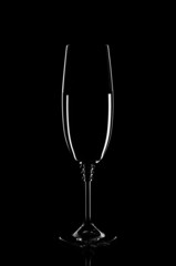 wine glass on black