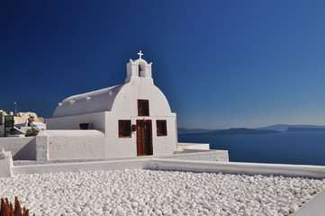 Traditional church in Oia, Santorini, Greece