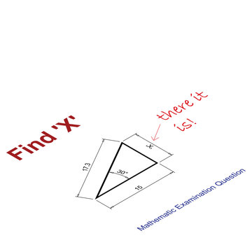 Mathematical examination question to find the value of X