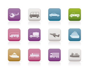 Travel and transportation icons - vector icon set