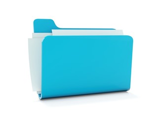 Blue folder icon isolated on white