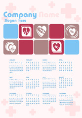 Fototapeta na wymiar 2011 cardio medical calendar