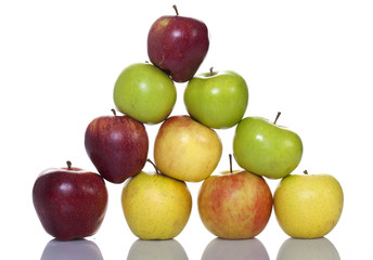 Apple Pyramid on a White Background