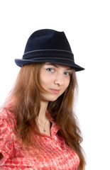 girl in black hat