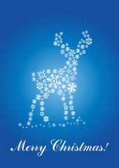 Vector illustration of fawn made of snowflakes