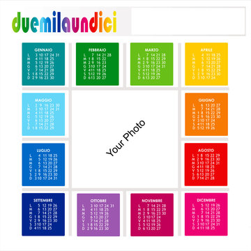 Calendario quadrato colorato