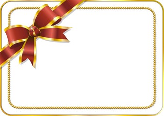 Fiocco su Biglietto Auguri-Red Bow on Greeting Card-Vector © BluedarkArt