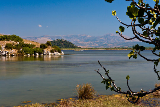 Summer landscape in Drepano lake, Igoumenitsa, Greece