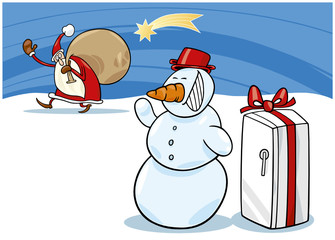 Snowman and Santa