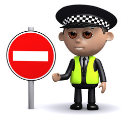 3d Policeman says no entry