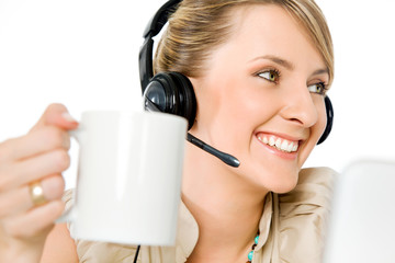 Woman headset cup