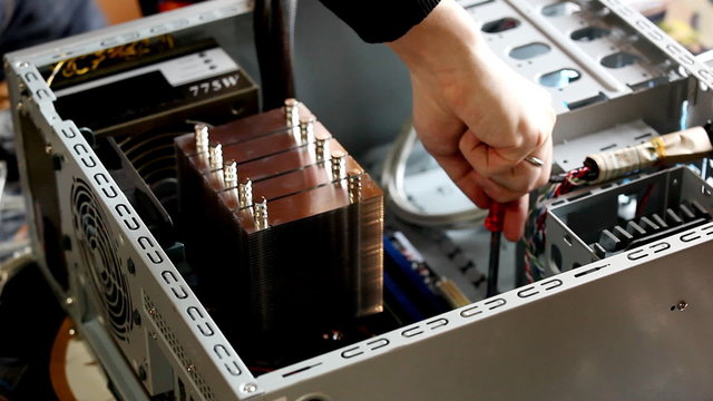 fix main board in computer case with screw