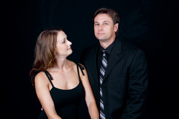 Cute couple smiling at each other