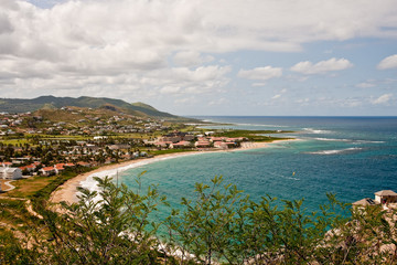 Fototapeta premium Hill Overlooking Tropical Beach Resort