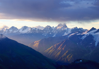 Ray of the light amongst mountains.