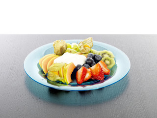 Mixed Fruit Salad with Low Fat Yogurt
