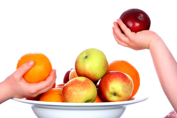 Children Holding Fruit.Models Released
