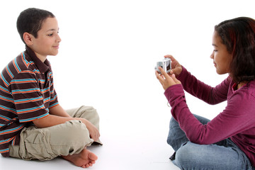 Children On White Background