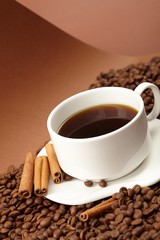 cup of coffee with cinnamon
