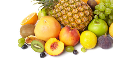 Fruit on a white background