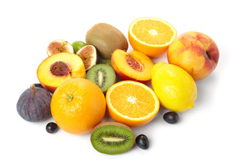 Fruit on a white background