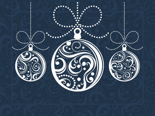 christmas balls greeting card